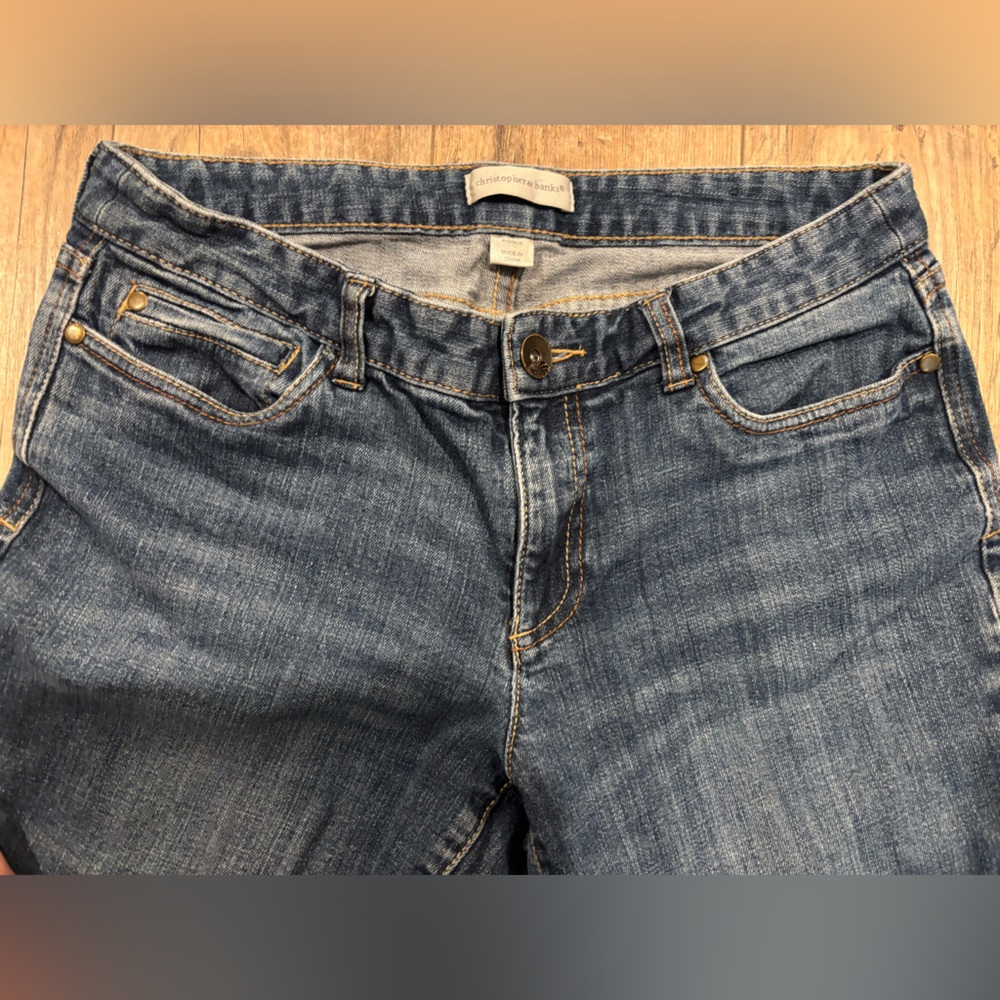 Christopher & Banks Dark Blue Flare Jeans - Picture 6 of 9